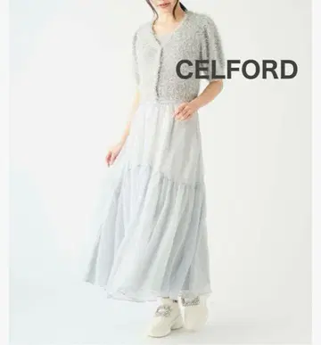 셀포드 [미사용] 티어드 디자인 시어 스커트 민트