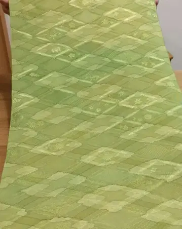 순수 실크 옷감 직조 무늬 그라데이션 그린 옐로우 그린