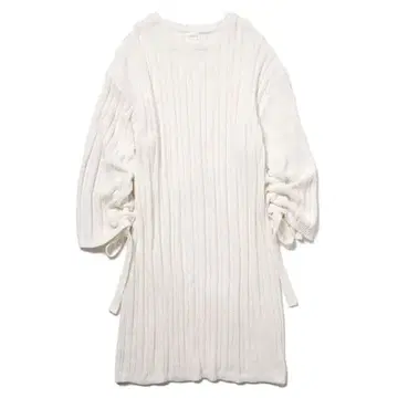 자라피케 화이트 리브 니트 원피스