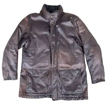 빈티지 80s 에디 바우어 블랙 택 가죽 다운 자켓