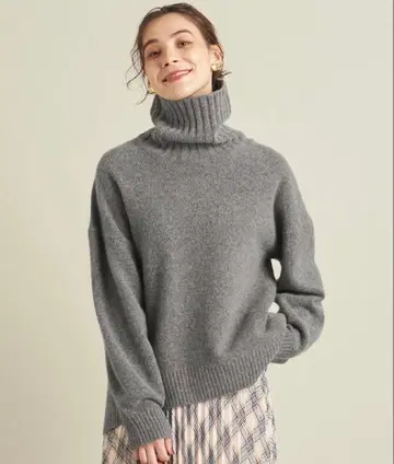 BEAUTY&YOUTH 울 캐시미어 아쿠아 루즈 터틀넥 니트