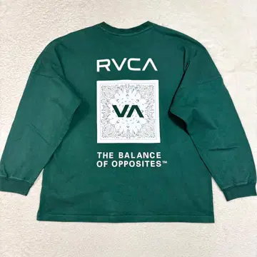 RVCA 루카 반다나 패턴 롱 T셔츠 티셔츠 그린 L