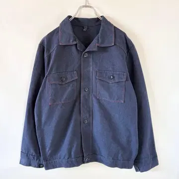 80s 빈티지 유로 워크 자켓 빈티지 구제 의류 오픈 카라