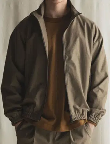 Jackman 카키 집업 블루종 쇼트 기장