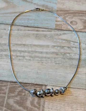 실버 비즈 목걸이