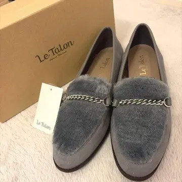 LeTalon 그레이 퍼 펌프스 로퍼 24cm 택 포함 미사용 새상품