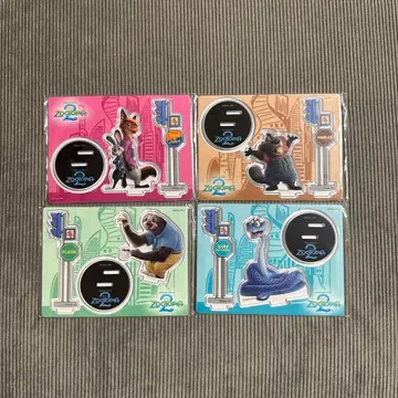 주토피아 2 해피 복권 G상 아크릴 스탠드 프롭스 4종