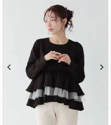 fitmore 핏모어 튤 샌드위치 상의 블랙