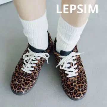 LEPSIM 로우탑 스니커즈 레오파드 무늬 L