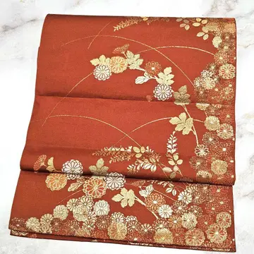 No.141 후쿠로 오비 자수 국화 문양 육통 기모노