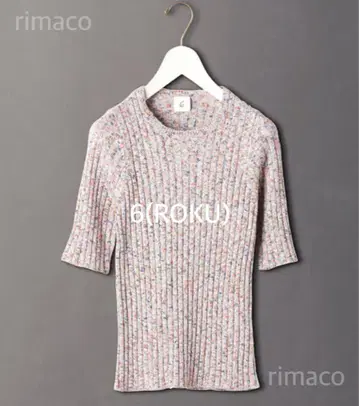 6(ROKU) RIB MIX 반팔 니트