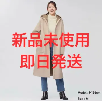 [ 미사용 새상품 ] 후디 롱 가운 코트 GU 긴팔 베이지 지유