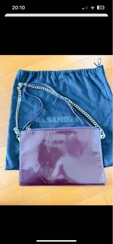 질샌더 버건디 숄더백