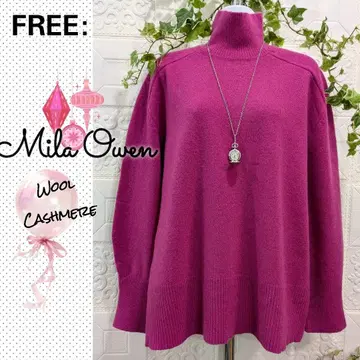 FREE: 새상품급 캐시미어 혼방 울 루즈 니트 / 미라 오웬 핑크 퍼플