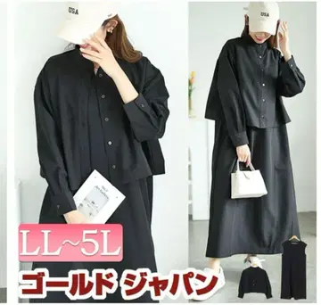 블랙 셔츠 원피스 5L