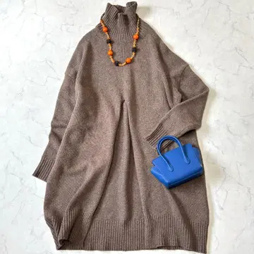 매디슨 블루 터틀넥 니트 원피스 브라운 tn5