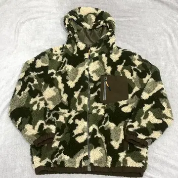 ZARA 카모 패턴 보아 자켓 카모플라주 후드 부착 XL