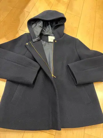 테치치techichi 네이비 후드 부착 코트