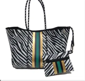 얼룩말 패턴 토트백과 파우치 세트