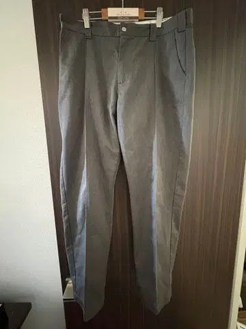 빅 마이크 핀턱 테이퍼드 치노 팬츠 그레이 W32