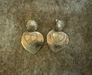 GAS BIJOUX 하트형 실버 귀걸이