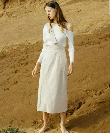 엘렌딕 ELENDEEK 원숄더 린넨 라이크 스커트 스커트