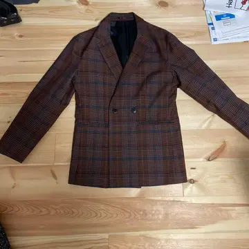 HARE 체크 무늬 더블 브레스트 자켓 S