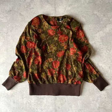 빈티지 꽃무늬 풀오버 상의 쇼와 레트로 클래식 일본제