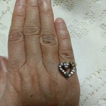 더블 하트 골 컬러 반지