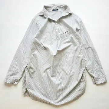 폴린느브로 긴팔 셔츠 튜닉 입체 변형 스트라이프 빅사이즈 코튼