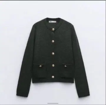 새상품급 ZARA 골드 버튼 니트 가디건