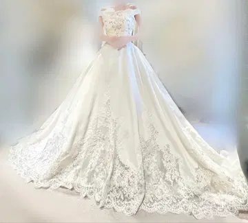 오프숄더 레이스 웨딩 드레스