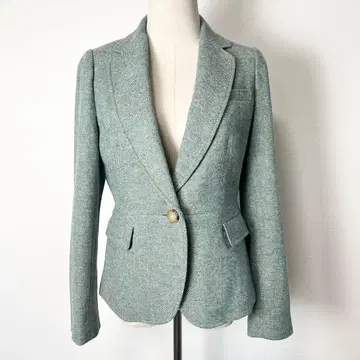 새상품급 탈봇 울 테일러드 자켓 헤링본 그린 4/M