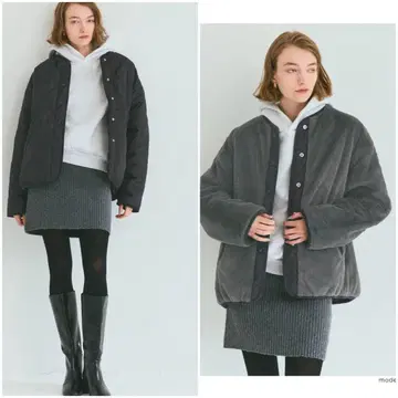 리버서블 퀼팅 블루종 coca