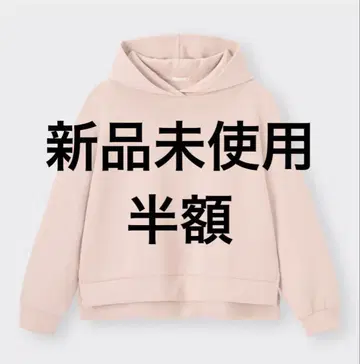 [ 미사용 새상품 당일 발송 ] GU 더블 페이스 슬릿 후드티 긴팔 핑크