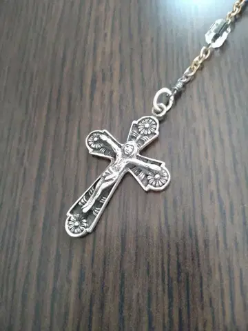 로자리오풍 크로스 목걸이 실버 925