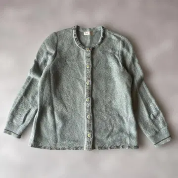 빈티지 라메 니트 가디건 쇼와 레트로 더스티 핑크 페미닌