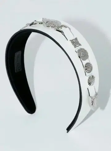 화이트 메탈 장식 헤어밴드