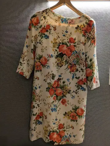 ROPE 새상품급 플라워 7부 소매 원피스