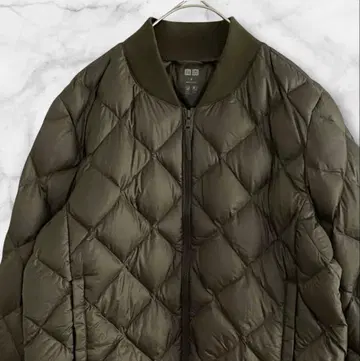 유니클로 퀼팅 다운 자켓 다크 그린 카키