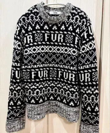 FURFUR 로고 자카드 니트 풀오버
