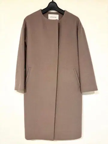 내추럴 뷰티 베이직 롱 노카라 코트 울 S 그레이