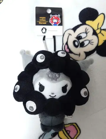 산리오 블랙 미야쿠 나리키리 봉제 인형 BC 카라비너 쿠로미