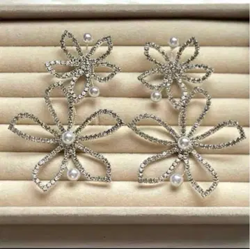 엘리자베스 바우어 파베 펄 풍 꽃 디자인 귀걸이