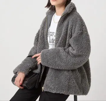 그린 레이블 릴랙싱 보아 스탠드 카라 블루종 새상품