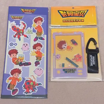 디지몬 어드벤처 이즈미 코시로 아크릴 수하물 태그 스티커 세트
