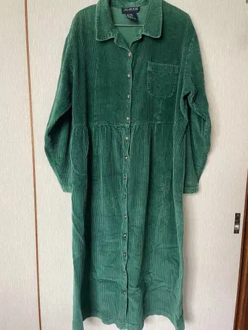 코듀로이 원피스 그린