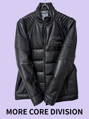 More Core Division 블랙 페이크 가죽 자켓 XL