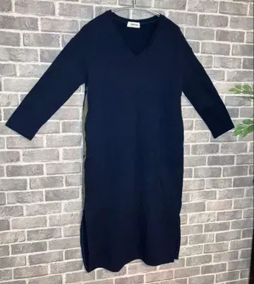 [ zucca ] 맨투맨 원피스 네이비 양쪽 사이드 카키 라인