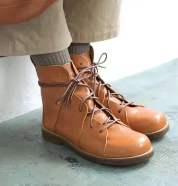 그로우 내추럴리 가죽 레이스업 부츠 천연 가죽 37